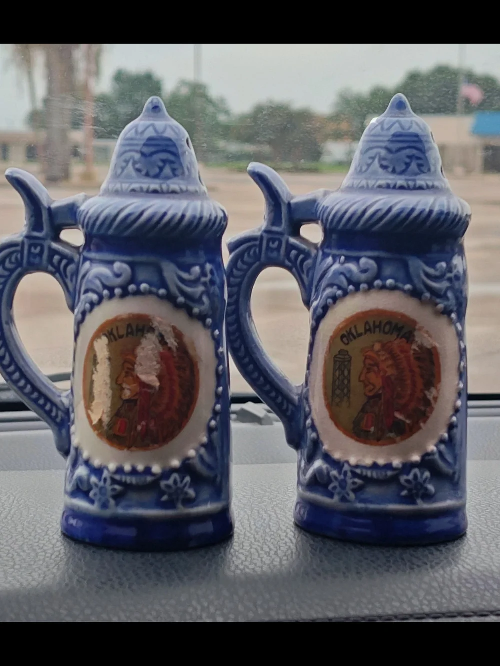 Vintage Beer Stein Salt and Pepper Shakers Oklahoma